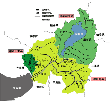 各部会の取り扱いエリアを示した地図