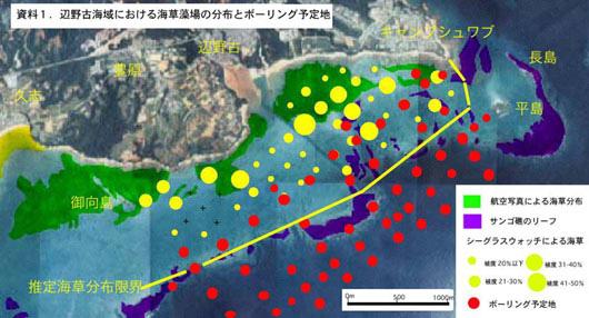 030417辺野古海域の海草藻場とボーリング予定地