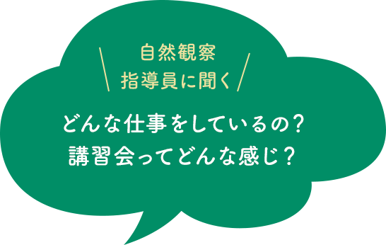 自然観察指導員に聞く「どんな仕事をしているの？講習会ってどんな感じ？」
