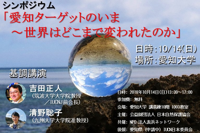 シンポジウム「愛知ターゲットのいま～世界はどこまで変われたのか」トップイメージ