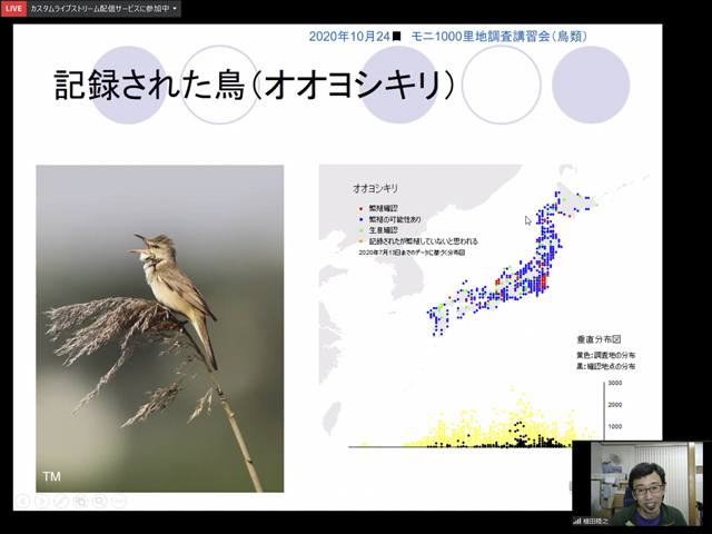 鳥類調査オンライン講習会の様子