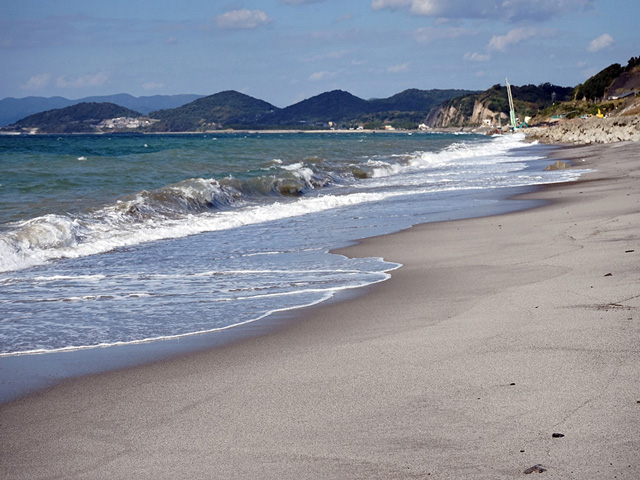 鹿児島県吹上浜の反射型砂浜