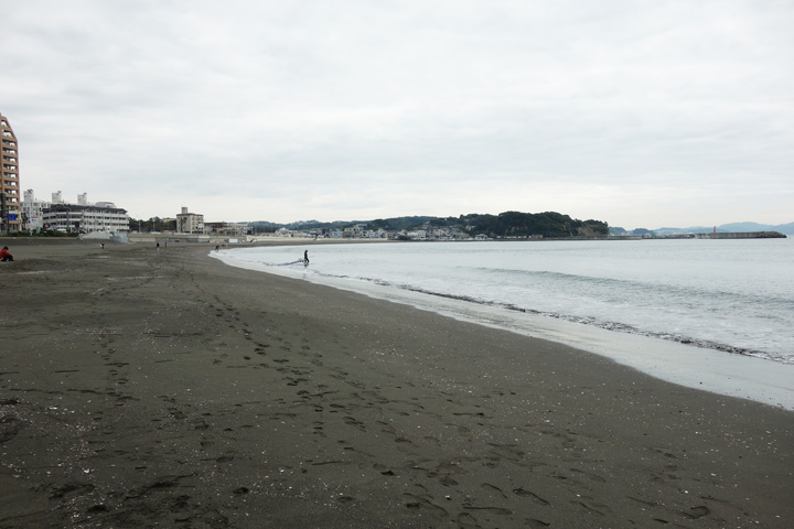 江ノ島の砂浜の写真