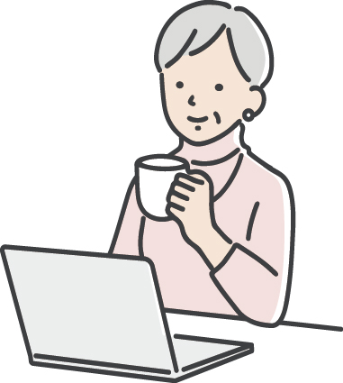 お茶を飲む人
