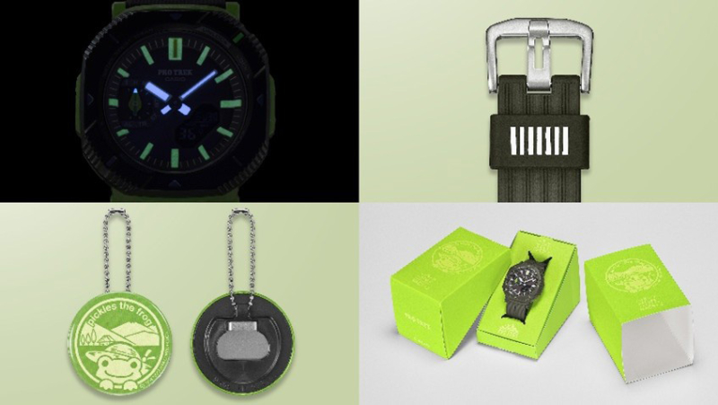 腕時計の詳細とパッケージの写真