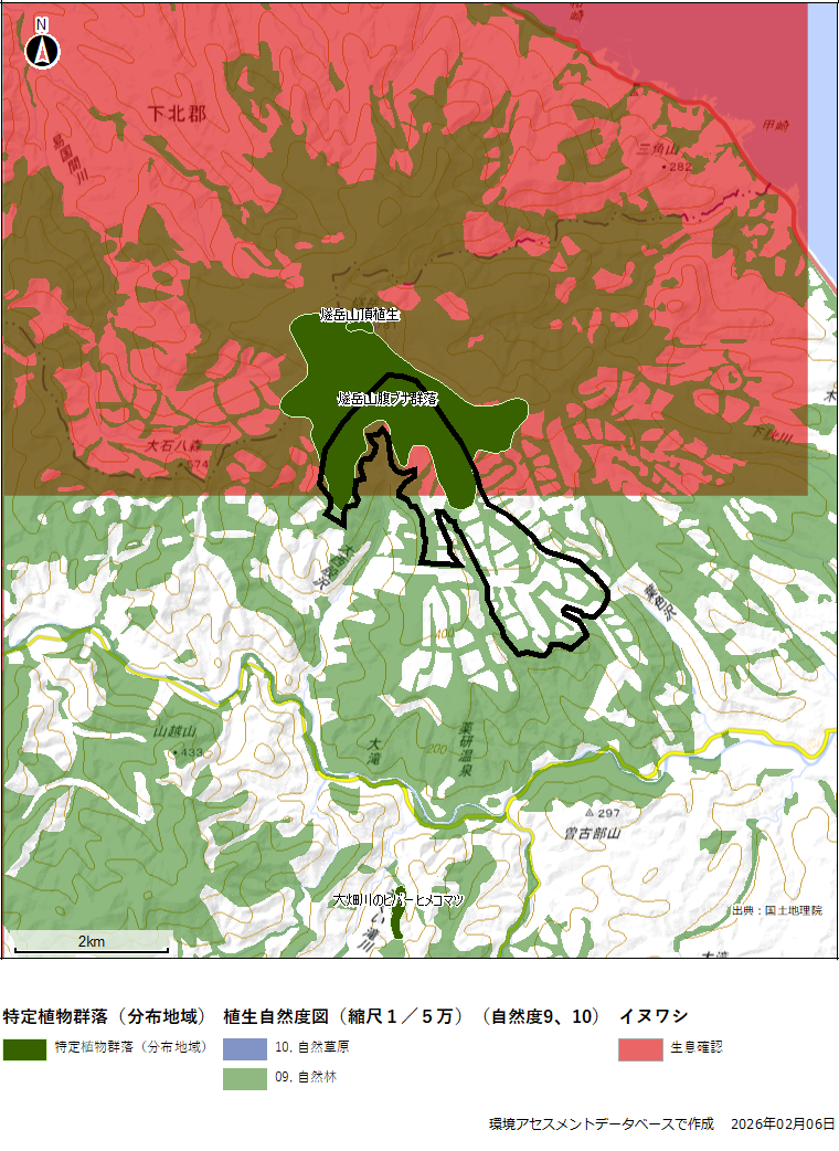 佐藤ヶ平風力発電所の建設予定地を示した地図の画像